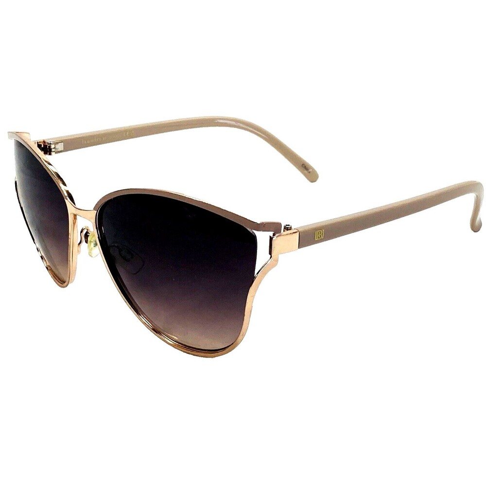 Laundry By Design Sunglasses Cat Eye Oversize LD174 Metal Frames Gold Nude Women
